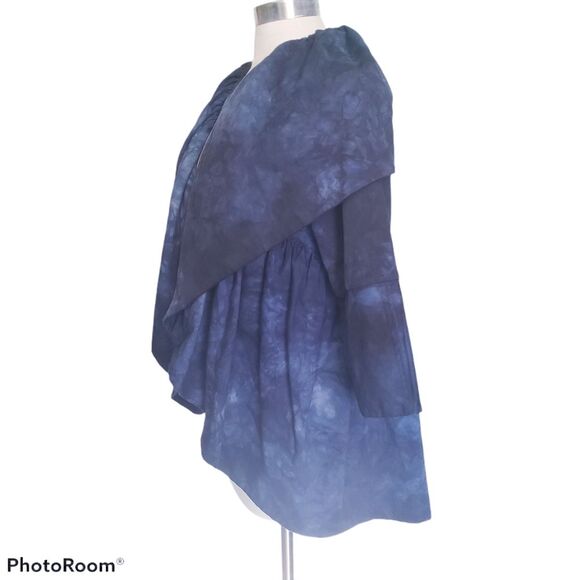 Sylvia Heisel Blue TieDye Open Front Jacket - 10 - Picture 7 of 12